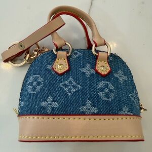 Blue Mini Bag Denim Keychain/coin bag